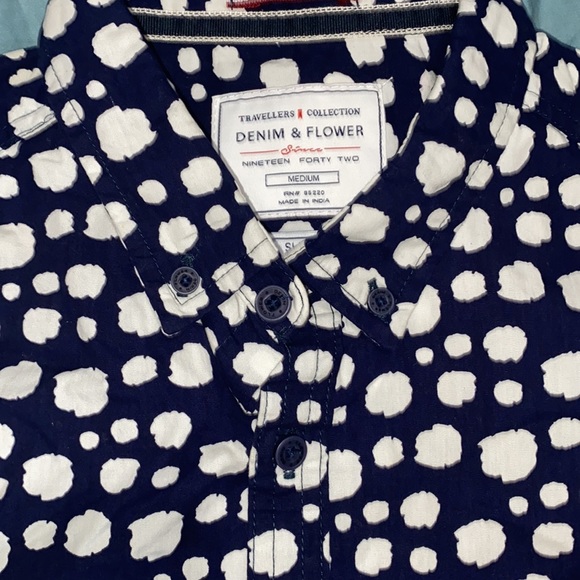 Denim and Flower button up shirt - Picture 2 of 2